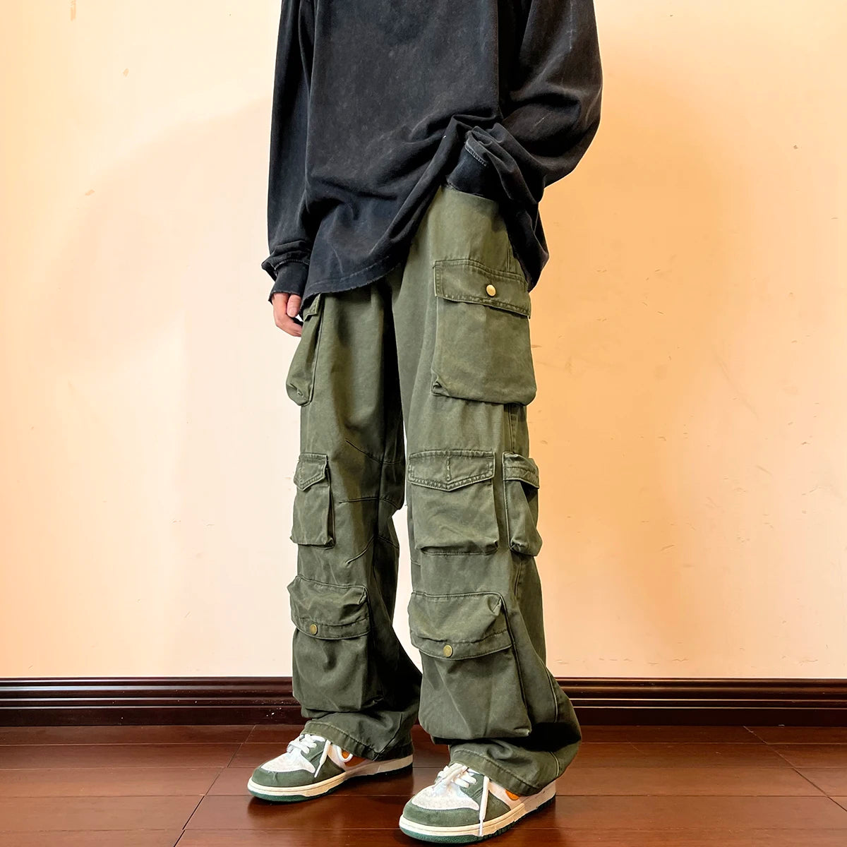 Vintage Multi-Pocket Mens Cargo Pants